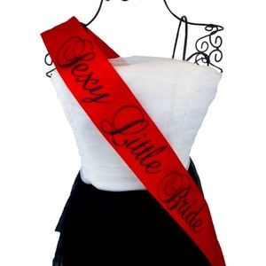 Silver Bachelorette Sash sexy little bride